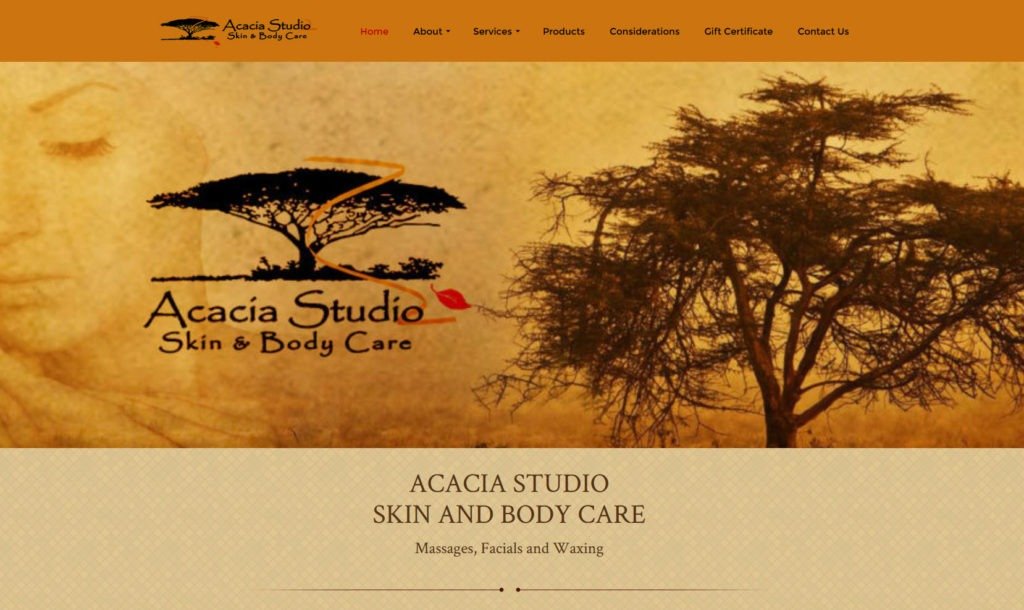 Web Design - Acacia Skin Care - Castle Rock CO