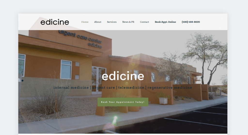 Web Design - Edicine - New Screenshot - Scottsdale AZ
