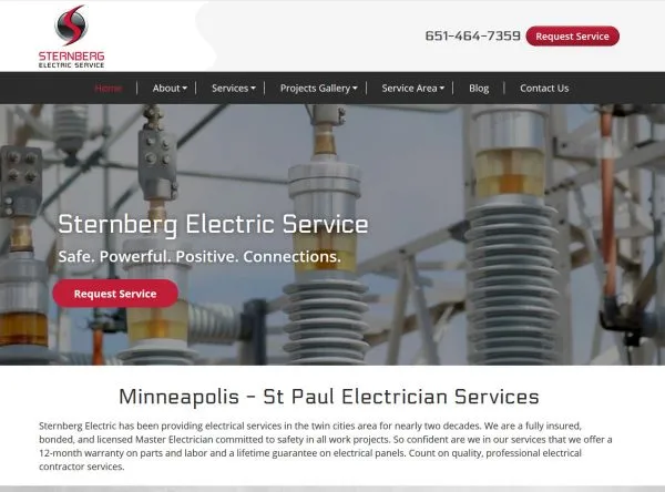 Contractor Website Design - Sternberg Electric - St Paul MN