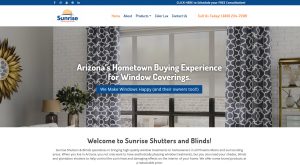 Contractor Web Design - Sunrise Shutters - Chandler, AZ