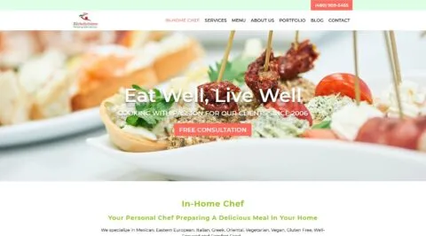 At Home Chef Web Design Screenshot - BZ Chef at Home - Chandler, AZ - Created by Web Designs Your Way