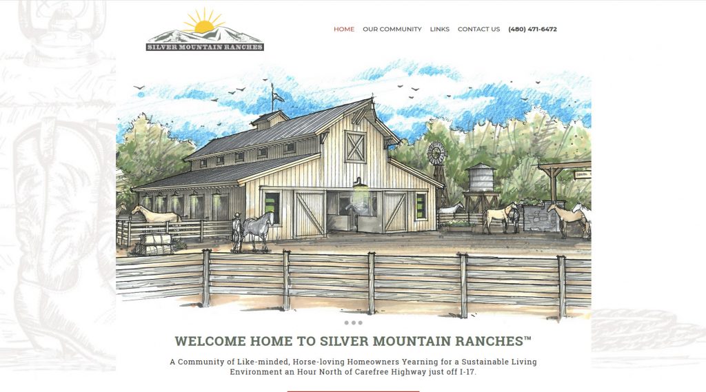 Ranch Web Design Screenshot - Silver Mountain Ranches - Yavapai County, AZ - Created by Web Designs Your Way