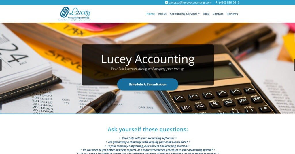 Lucey Accounting, Mesa, Arizona - Accounting Web Design in Mesa